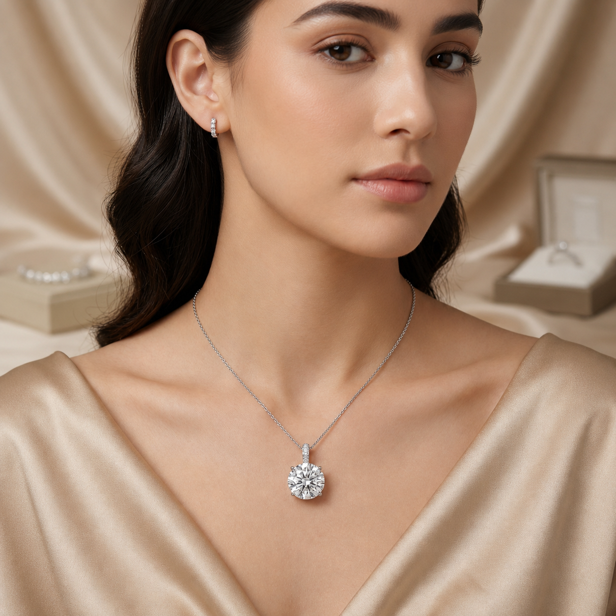DAK Jewelen pendant styled on model