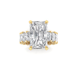 12 CT Radiant-Cut Lab-Grown Diamond 14KT Gold Ring