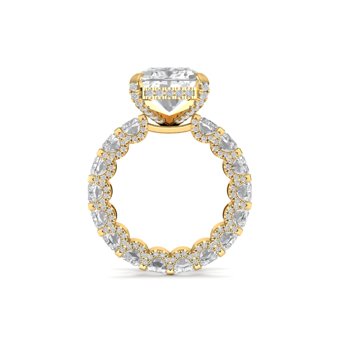 12 CT Radiant-Cut Lab-Grown Diamond 14KT Gold Ring
