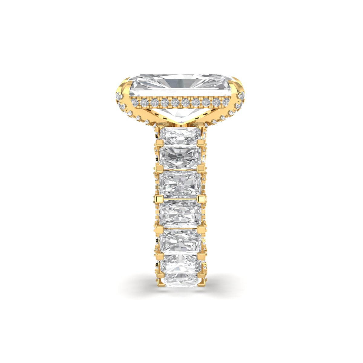 12 CT Radiant-Cut Lab-Grown Diamond 14KT Gold Ring
