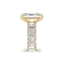 12 CT Radiant-Cut Lab-Grown Diamond 14KT Gold Ring