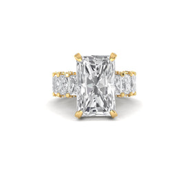 12 CT Radiant-Cut Lab-Grown Diamond 14KT Gold Ring