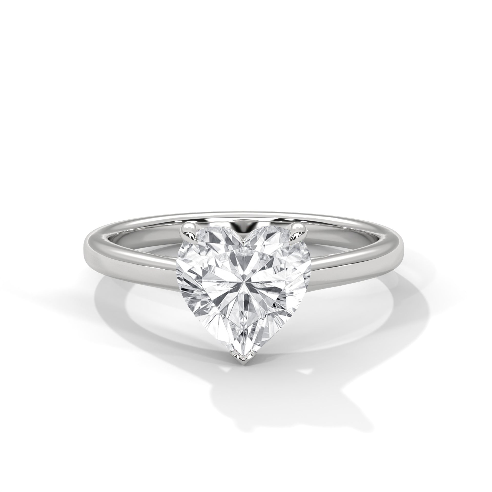 1.50CT Heart Lab Grown Diamond Cathedral Set Ring
