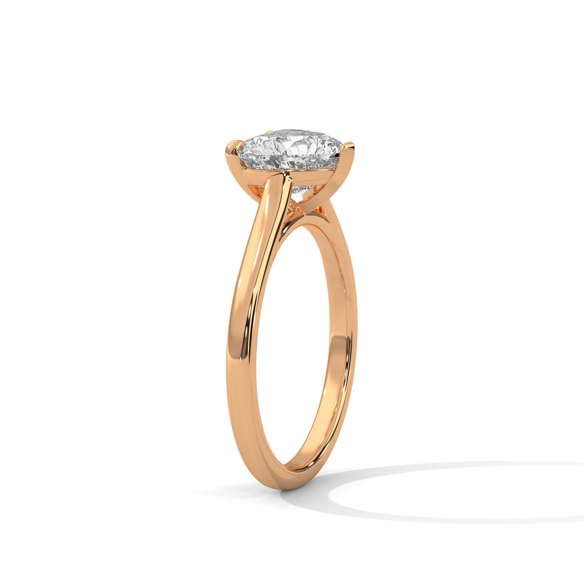 1.50CT Heart Lab Grown Diamond Cathedral Set Ring