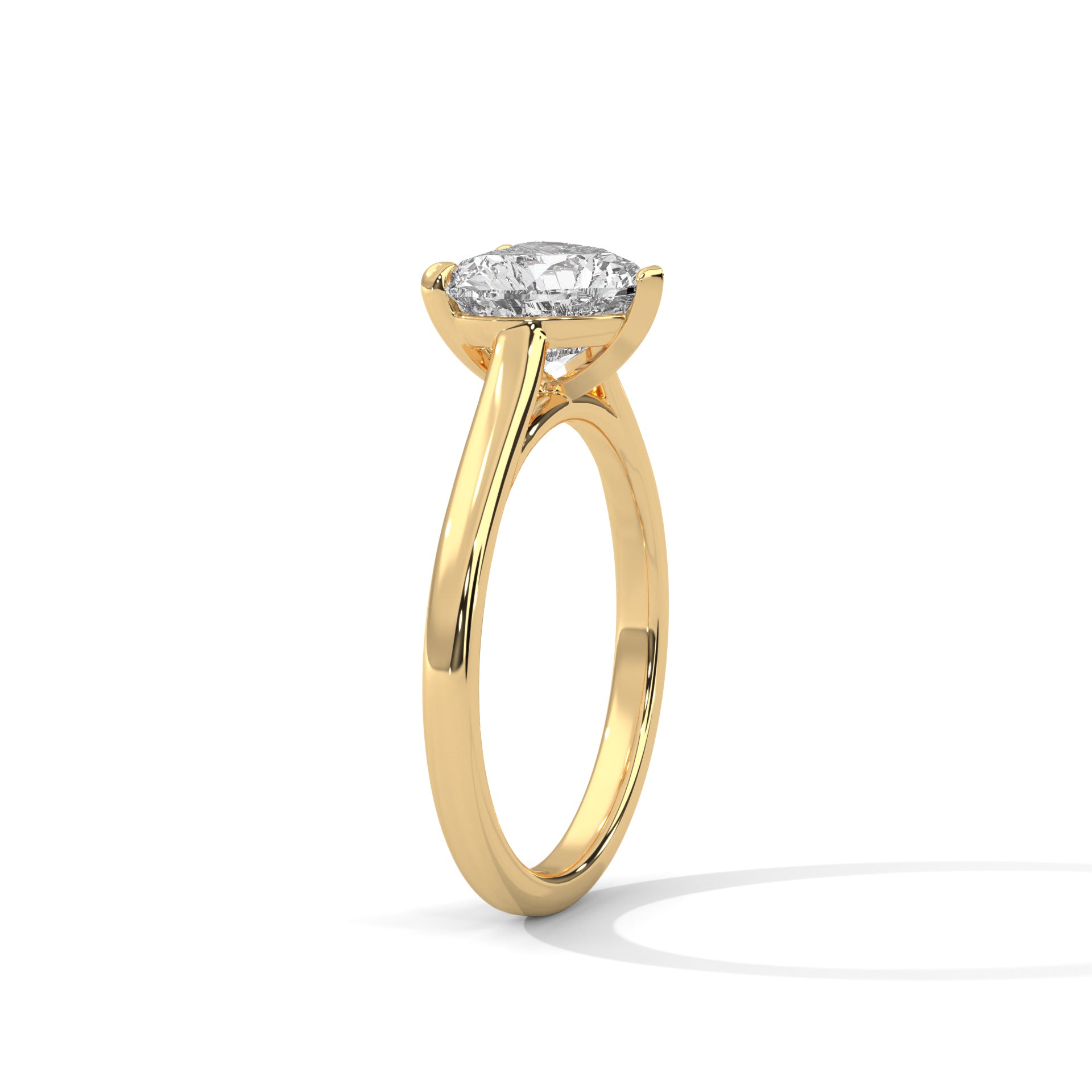 1.50CT Heart Lab Grown Diamond Cathedral Set Ring