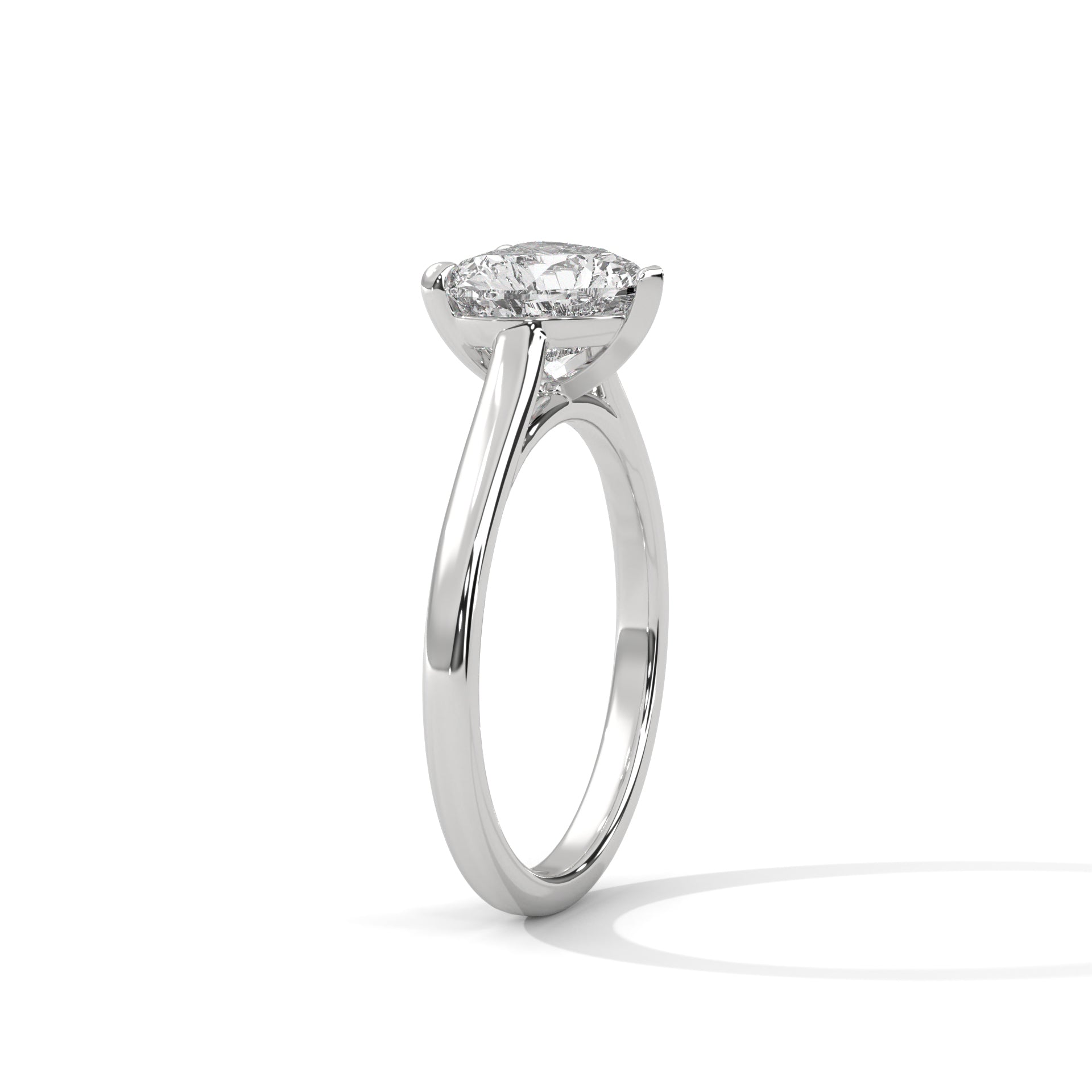 1.50CT Heart Lab Grown Diamond Cathedral Set Ring
