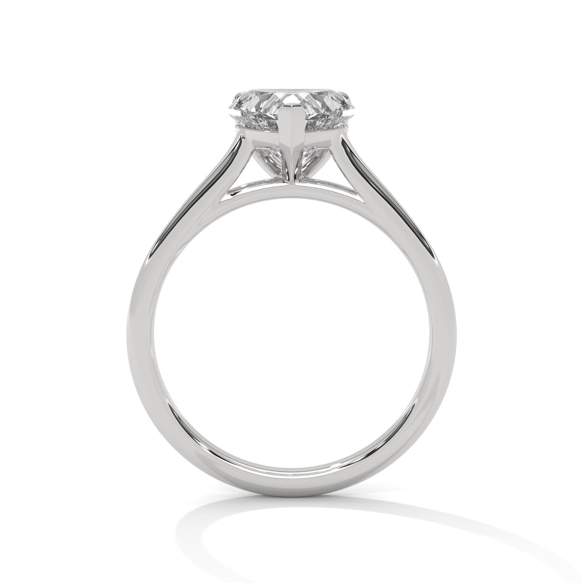 1.50CT Heart Lab Grown Diamond Cathedral Set Ring