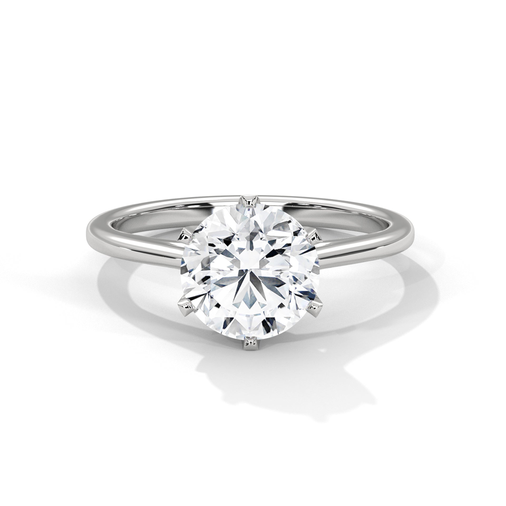1.50CT Round Cut Lab Grown DIamond Cathedral Set Ring