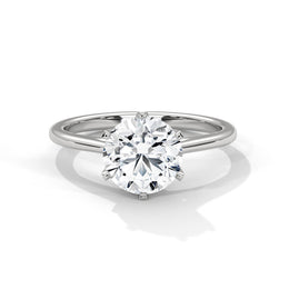 1.50CT Round Cut Lab Grown DIamond Cathedral Set Ring