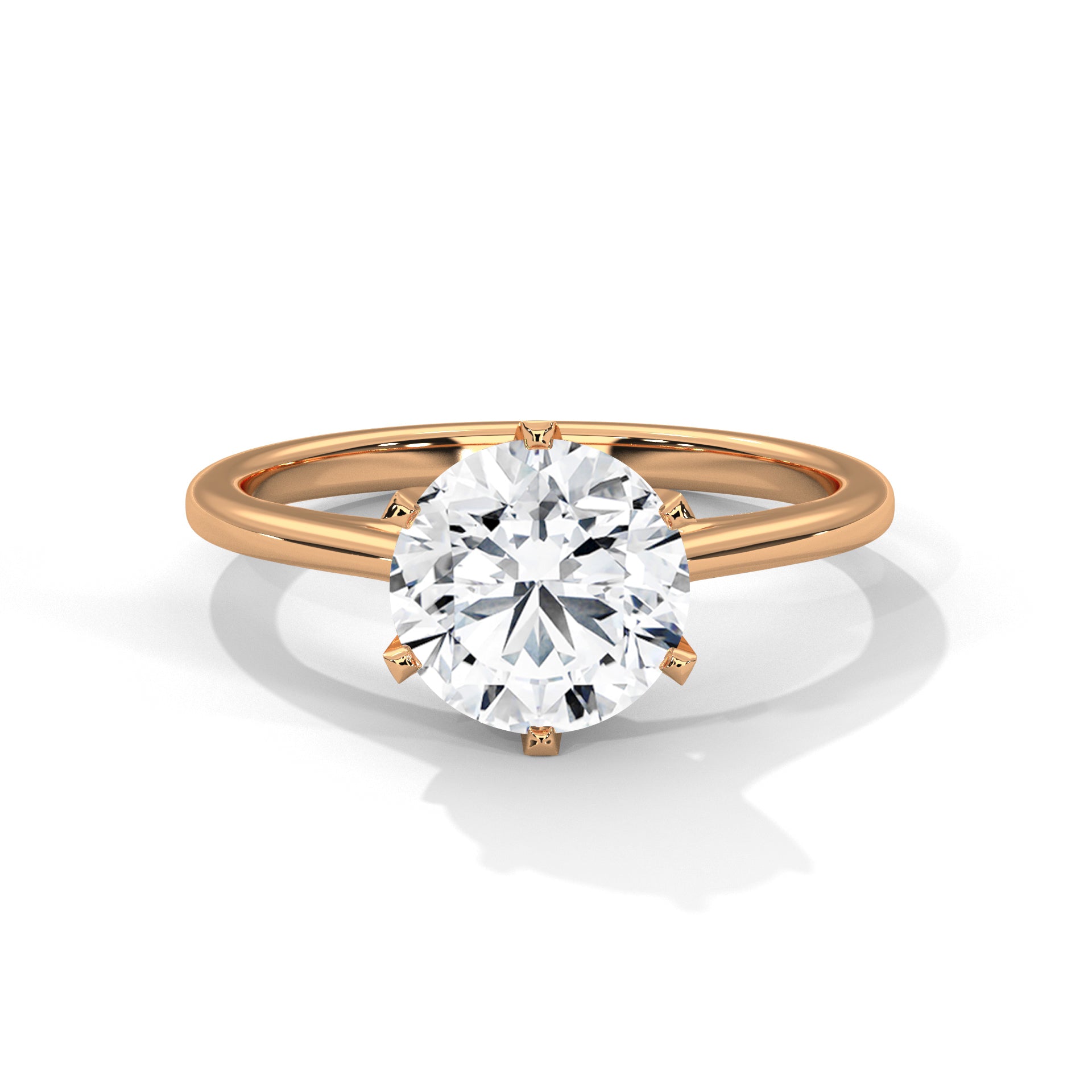 1.50CT Round Cut Lab Grown DIamond Cathedral Set Ring