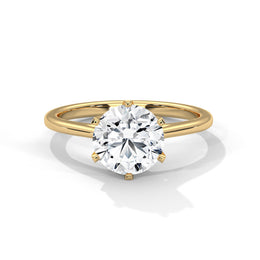 1.50CT Round Cut Lab Grown DIamond Cathedral Set Ring