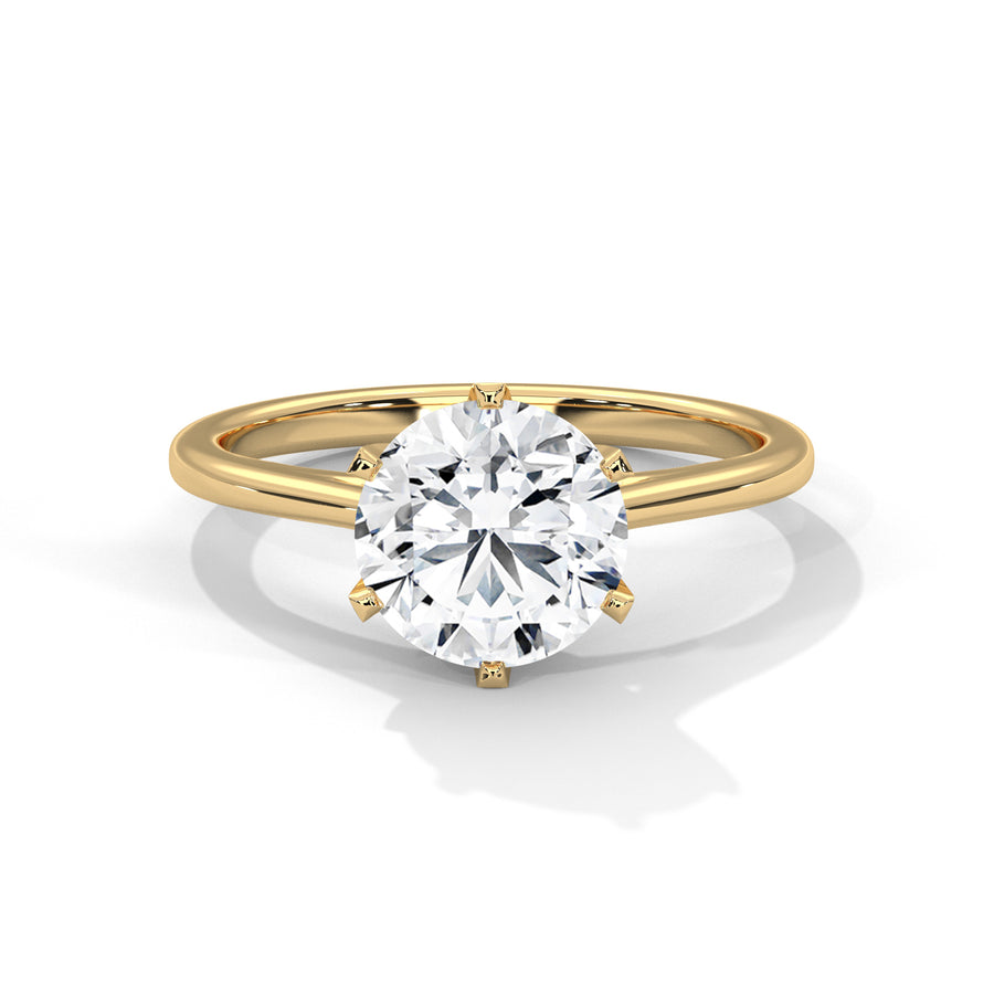 1.50CT Round Cut Lab Grown DIamond Cathedral Set Ring