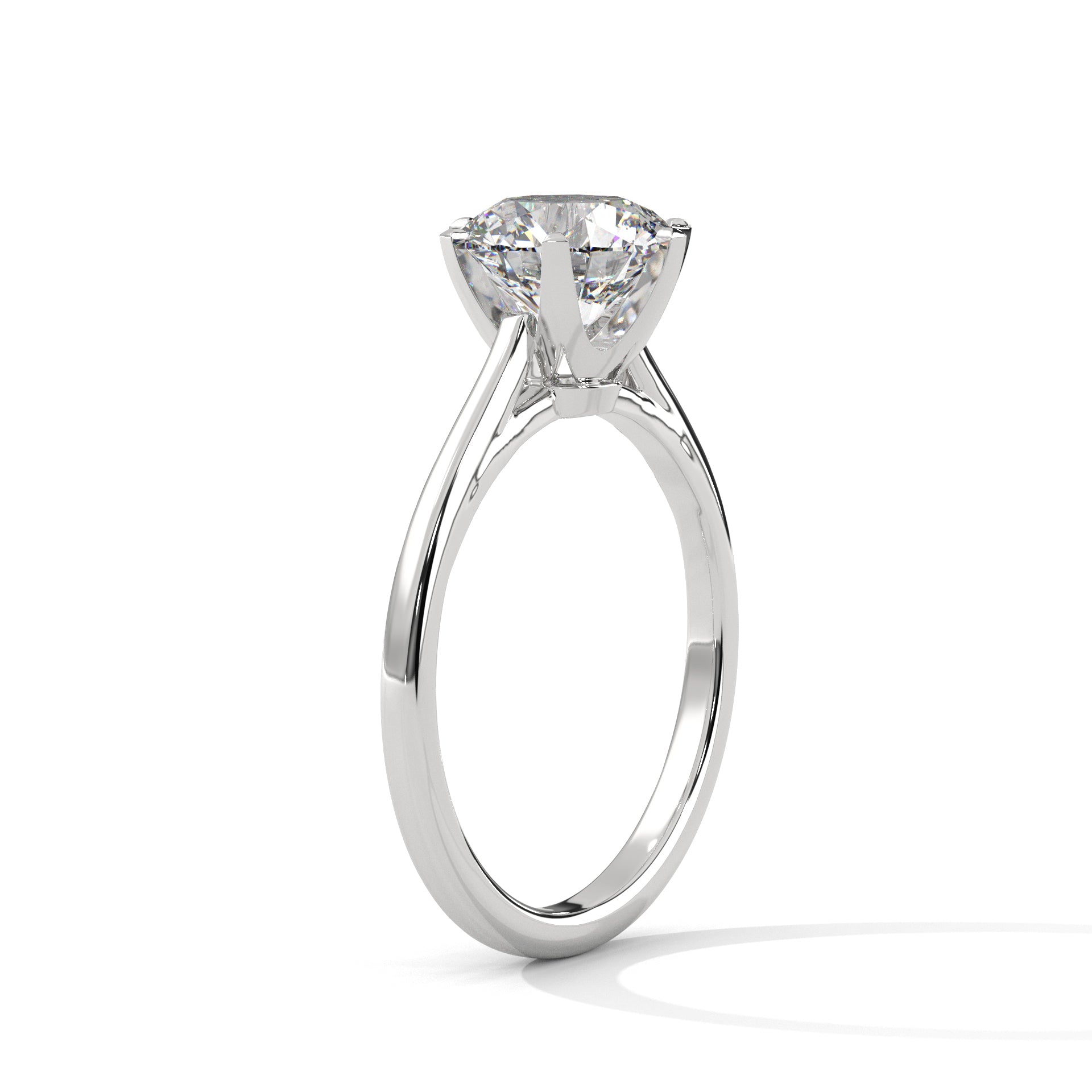 1.50CT Round Cut Lab Grown DIamond Cathedral Set Ring