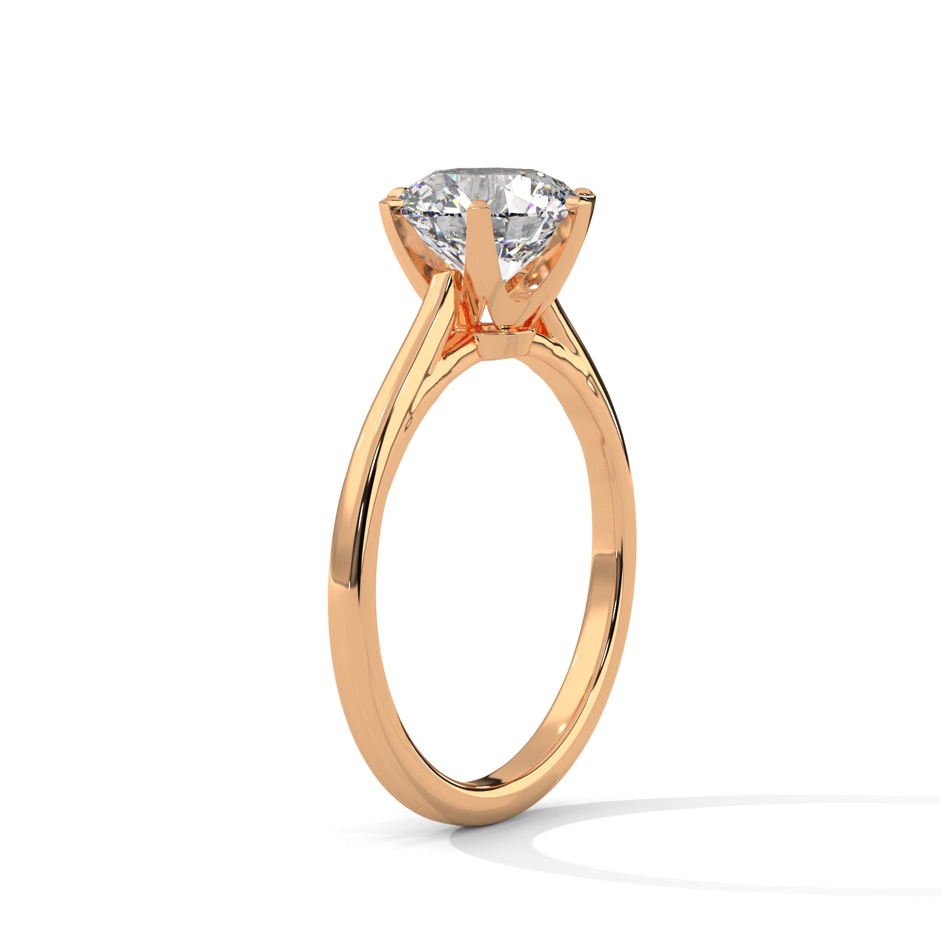 1.50CT Round Cut Lab Grown DIamond Cathedral Set Ring