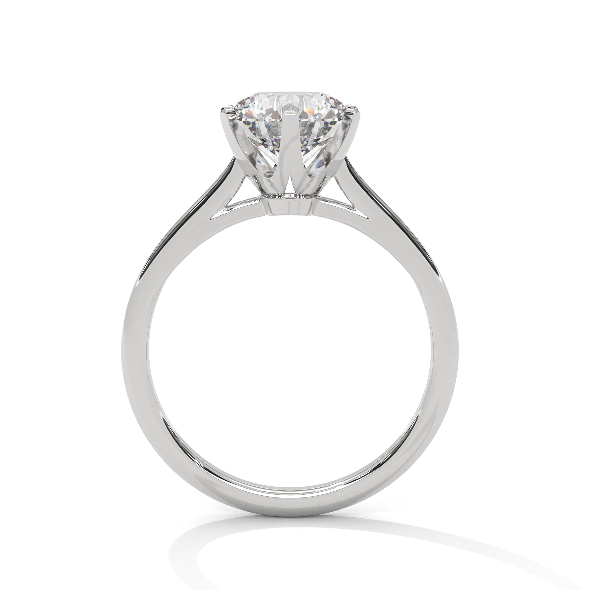 1.50CT Round Cut Lab Grown DIamond Cathedral Set Ring