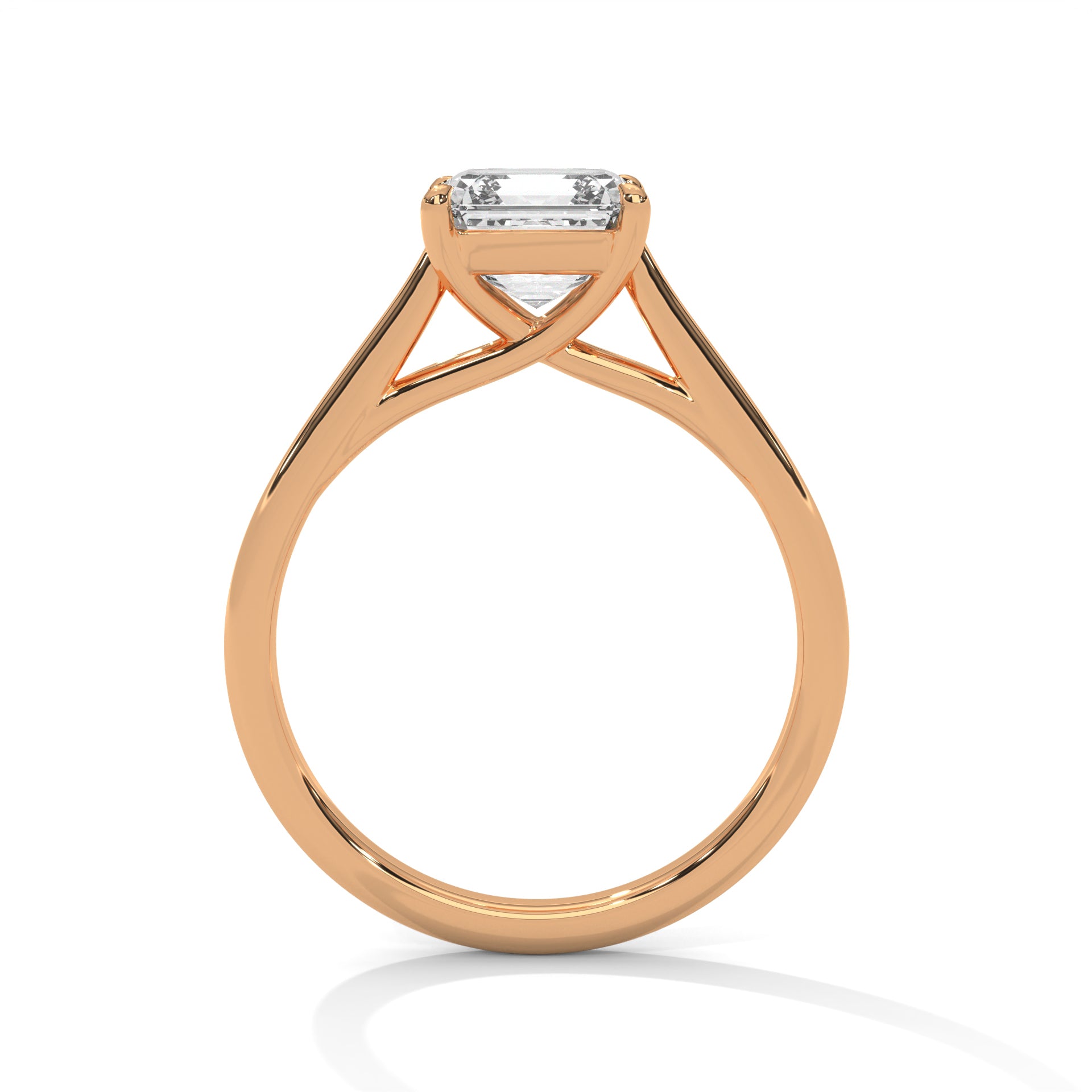 1.50CT Asscher Cut Lab Grown DIamond Cathedral Set Ring
