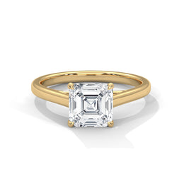 1.50CT Asscher Cut Lab Grown DIamond Cathedral Set Ring