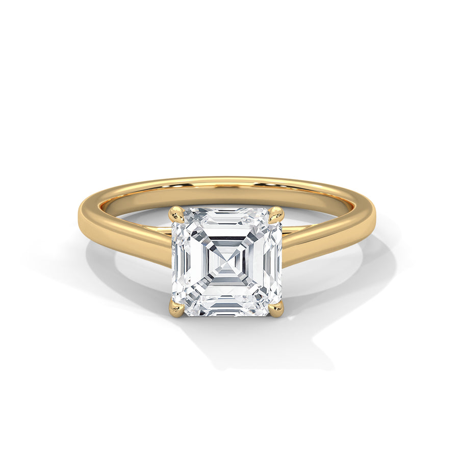 1.50CT Asscher Cut Lab Grown DIamond Cathedral Set Ring