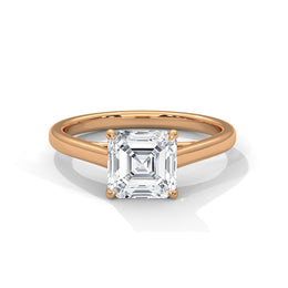 1.50CT Asscher Cut Lab Grown DIamond Cathedral Set Ring