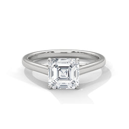 1.50CT Asscher Cut Lab Grown DIamond Cathedral Set Ring