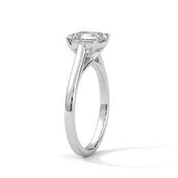 1.50CT Asscher Cut Lab Grown DIamond Cathedral Set Ring