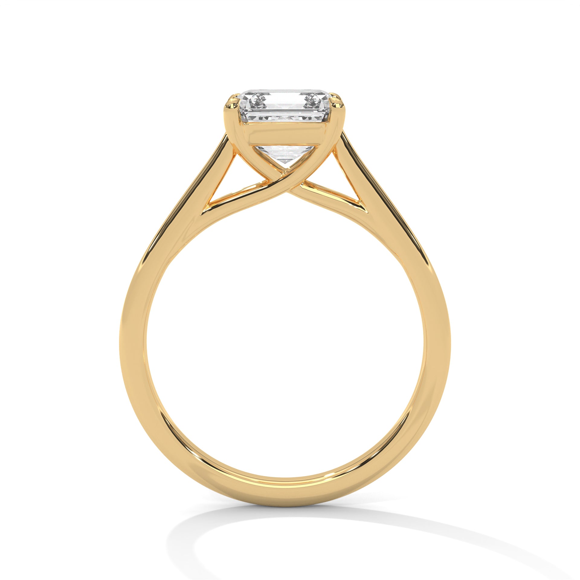 1.50CT Asscher Cut Lab Grown DIamond Cathedral Set Ring