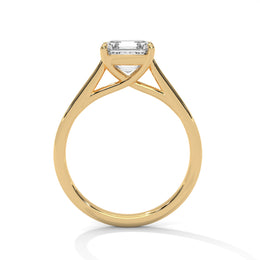 1.50CT Asscher Cut Lab Grown DIamond Cathedral Set Ring