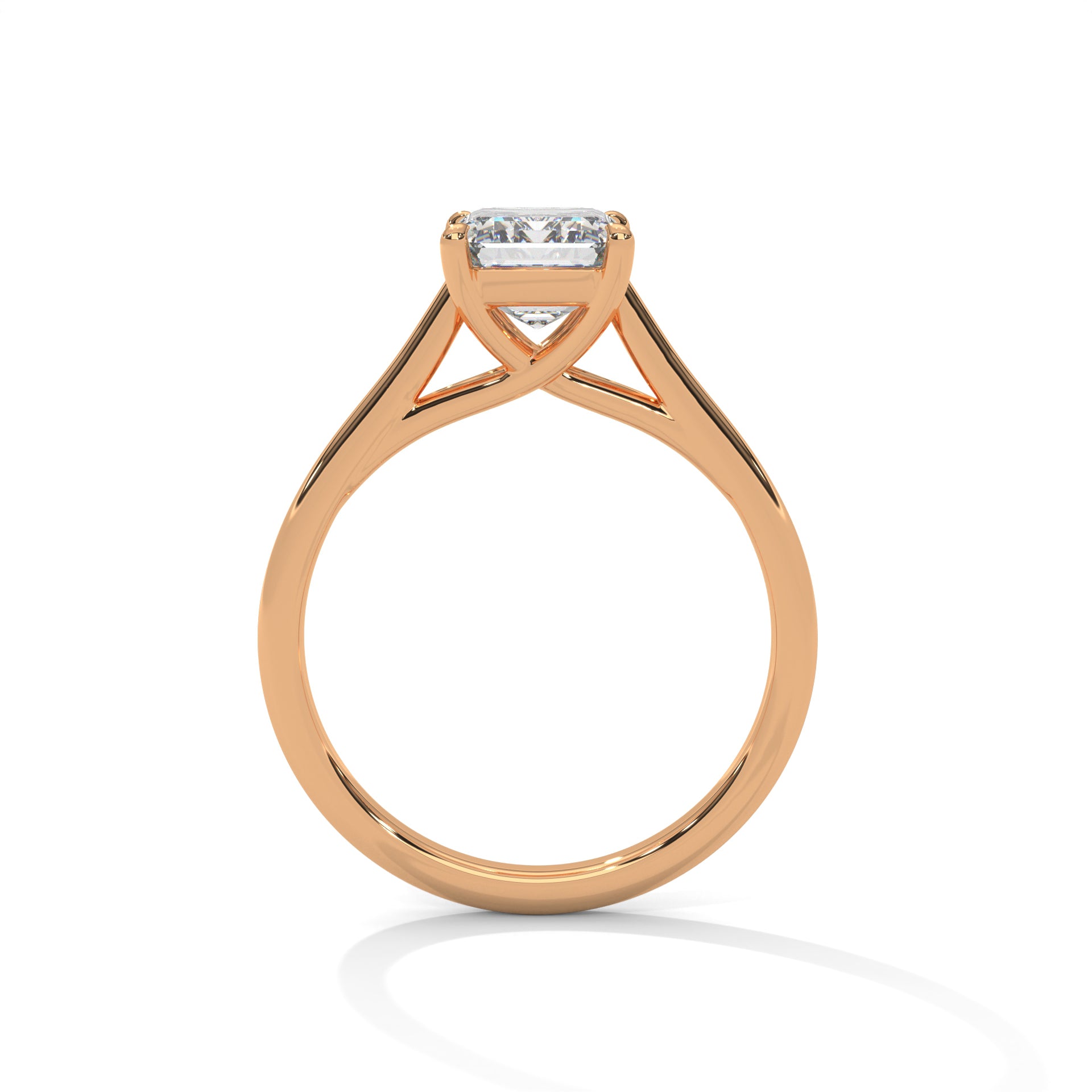 1.50CT Radiant Lab Grown Diamond Cathedral Set Ring