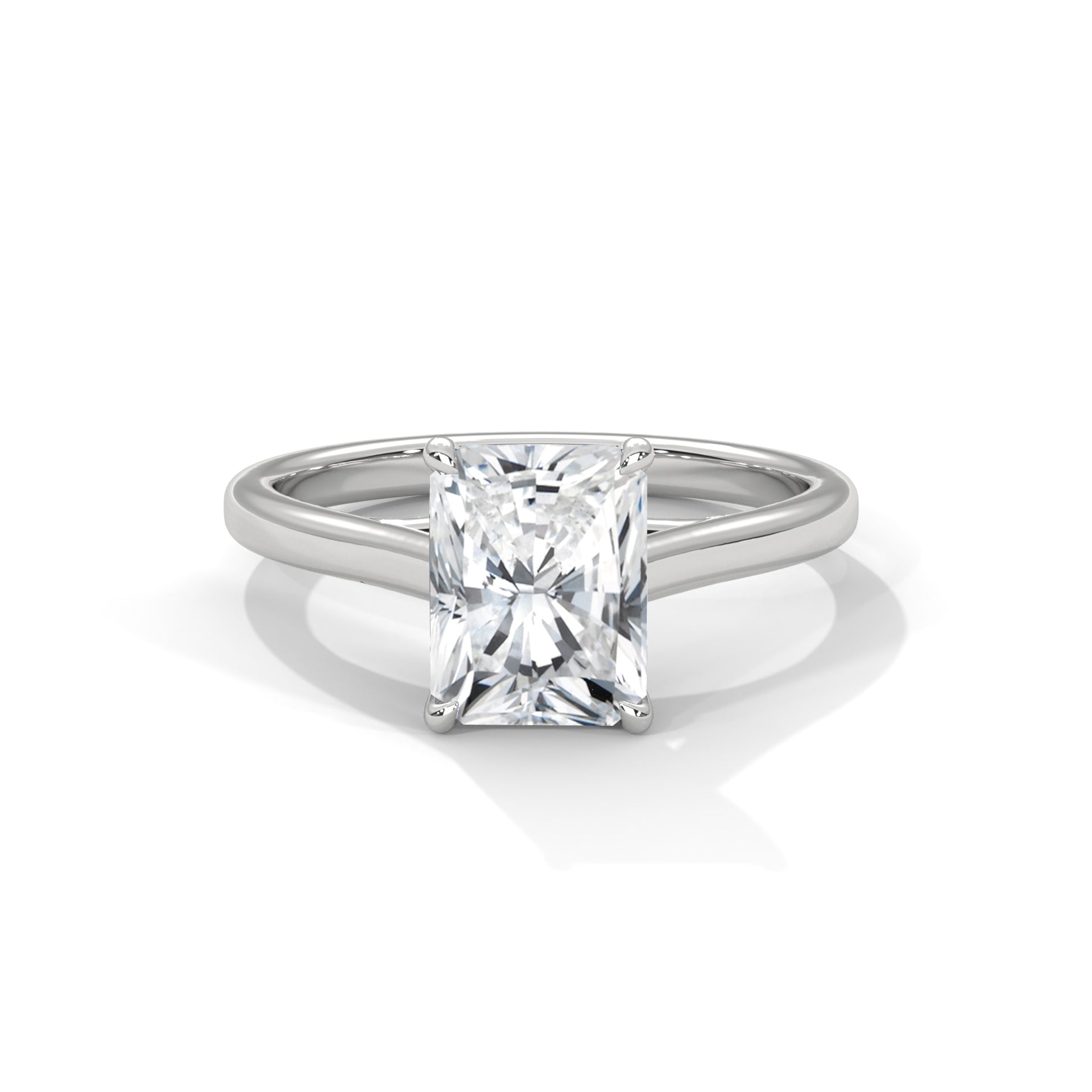 1.50CT Radiant Lab Grown Diamond Cathedral Set Ring