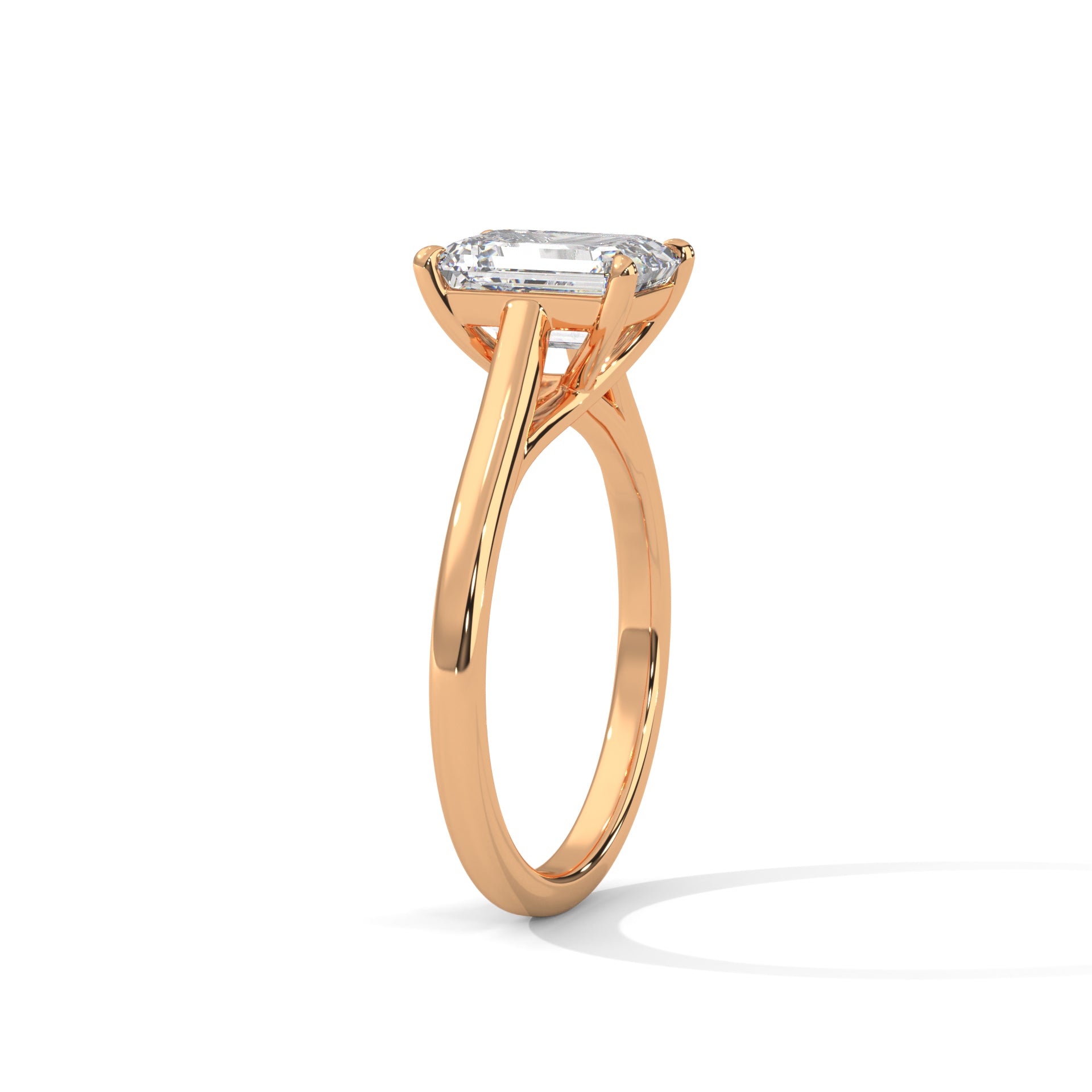 1.50CT Radiant Lab Grown Diamond Cathedral Set Ring