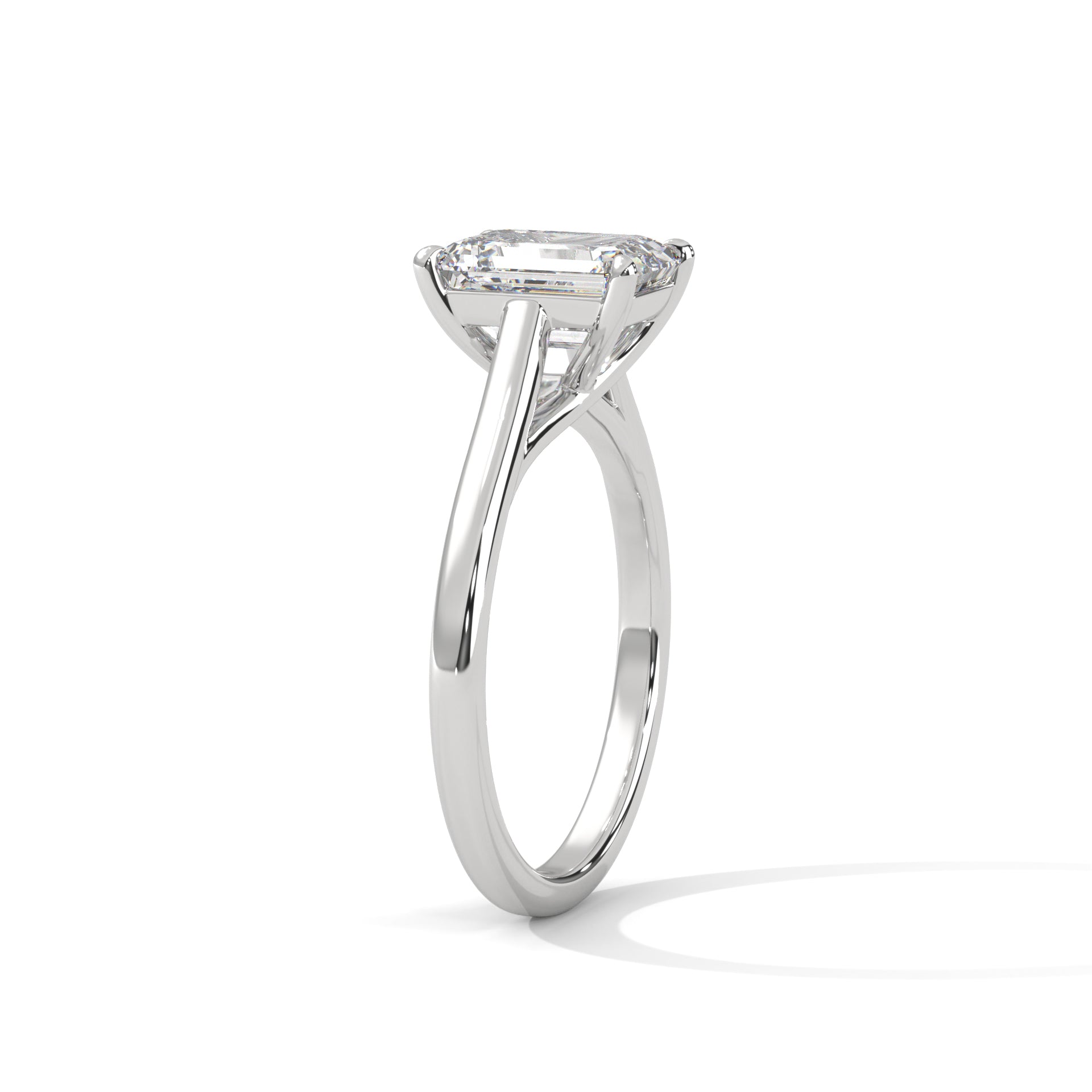 1.50CT Radiant Lab Grown Diamond Cathedral Set Ring