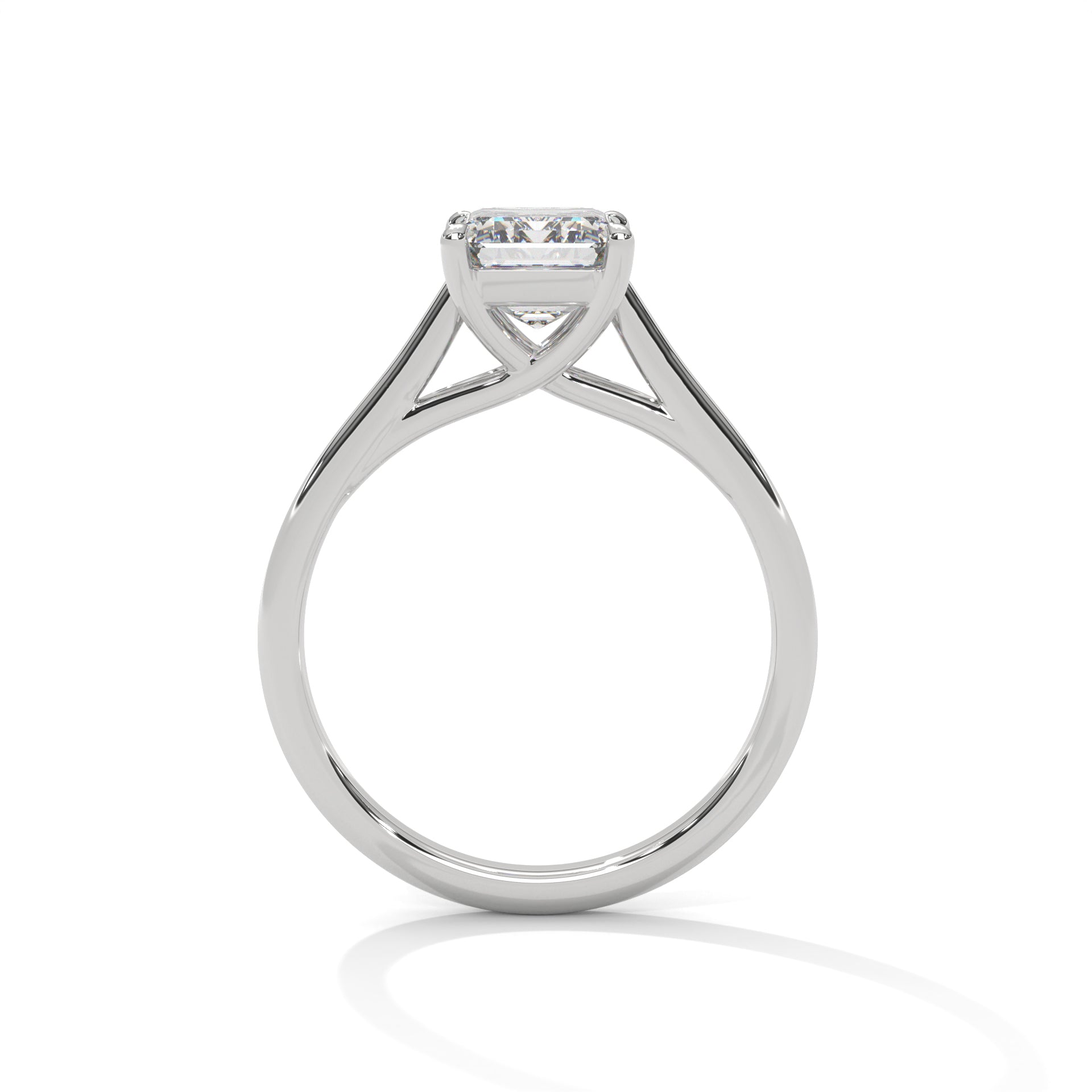 1.50CT Radiant Lab Grown Diamond Cathedral Set Ring