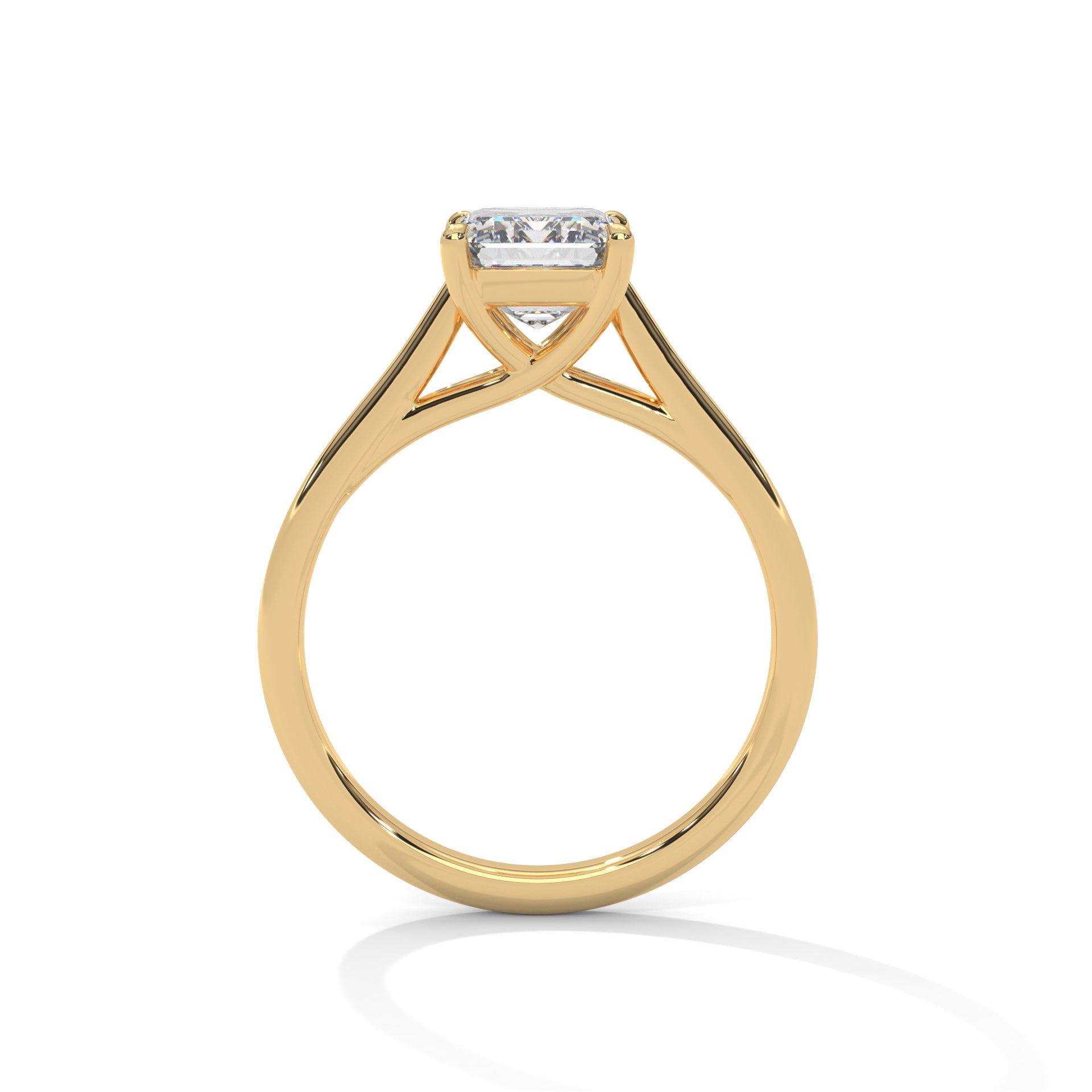 1.50CT Radiant Lab Grown Diamond Cathedral Set Ring