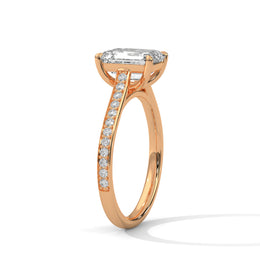 2.50CT Brilliant Emerald Lab Grown Pave Shank Ring