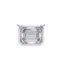 Modern Bezel-Set Emerald Cut Gemstone Necklace, Minimalist Pendant
