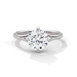 1.50CT Round Cut Lab Grown DIamond By Pass Shank To 4 Prong Ring