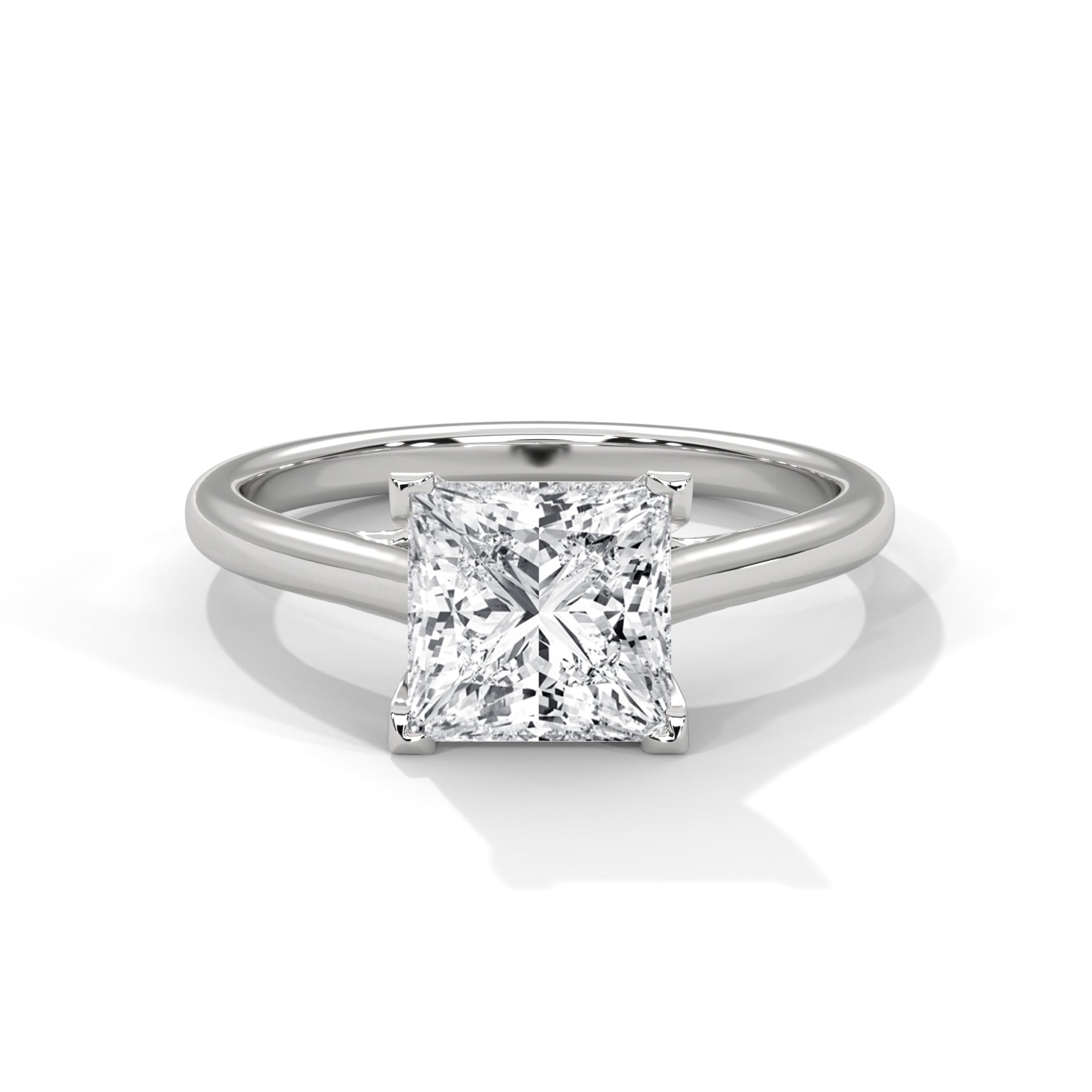 1.50CT Princess Lab Grown Diamond Cathedral Set Ring