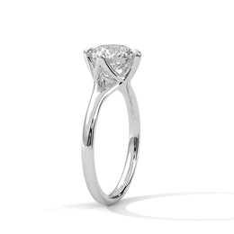 1.50CT Round Cut Lab Grown DIamond By Pass Shank To 4 Prong Ring