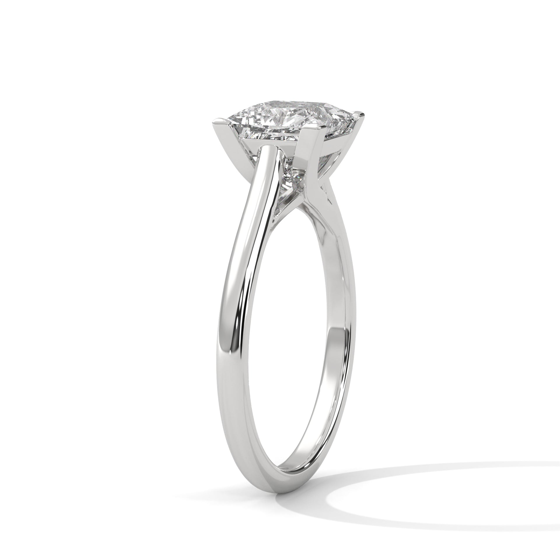 1.50CT Princess Lab Grown Diamond Cathedral Set Ring