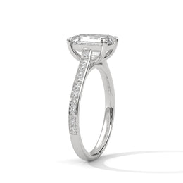 2.50CT Brilliant Emerald Lab Grown Pave Shank Ring