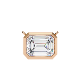 Modern Bezel-Set Emerald Cut Gemstone Necklace, Minimalist Pendant