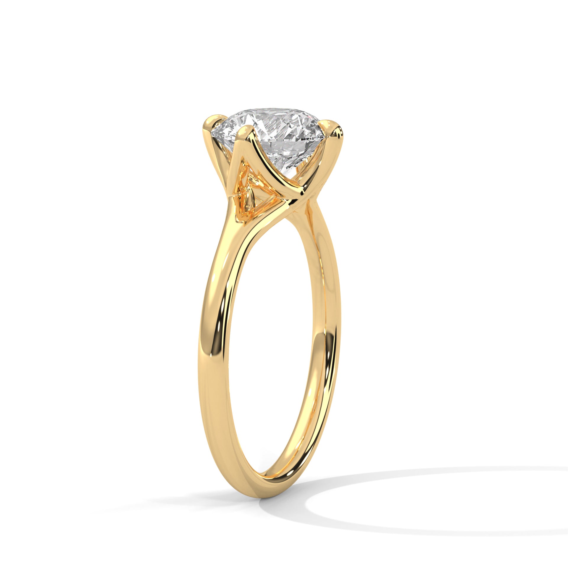 1.50CT Round Cut Lab Grown DIamond By Pass Shank To 4 Prong Ring