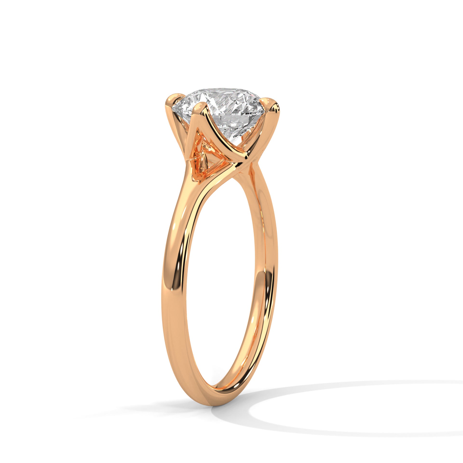 1.50CT Round Cut Lab Grown DIamond By Pass Shank To 4 Prong Ring