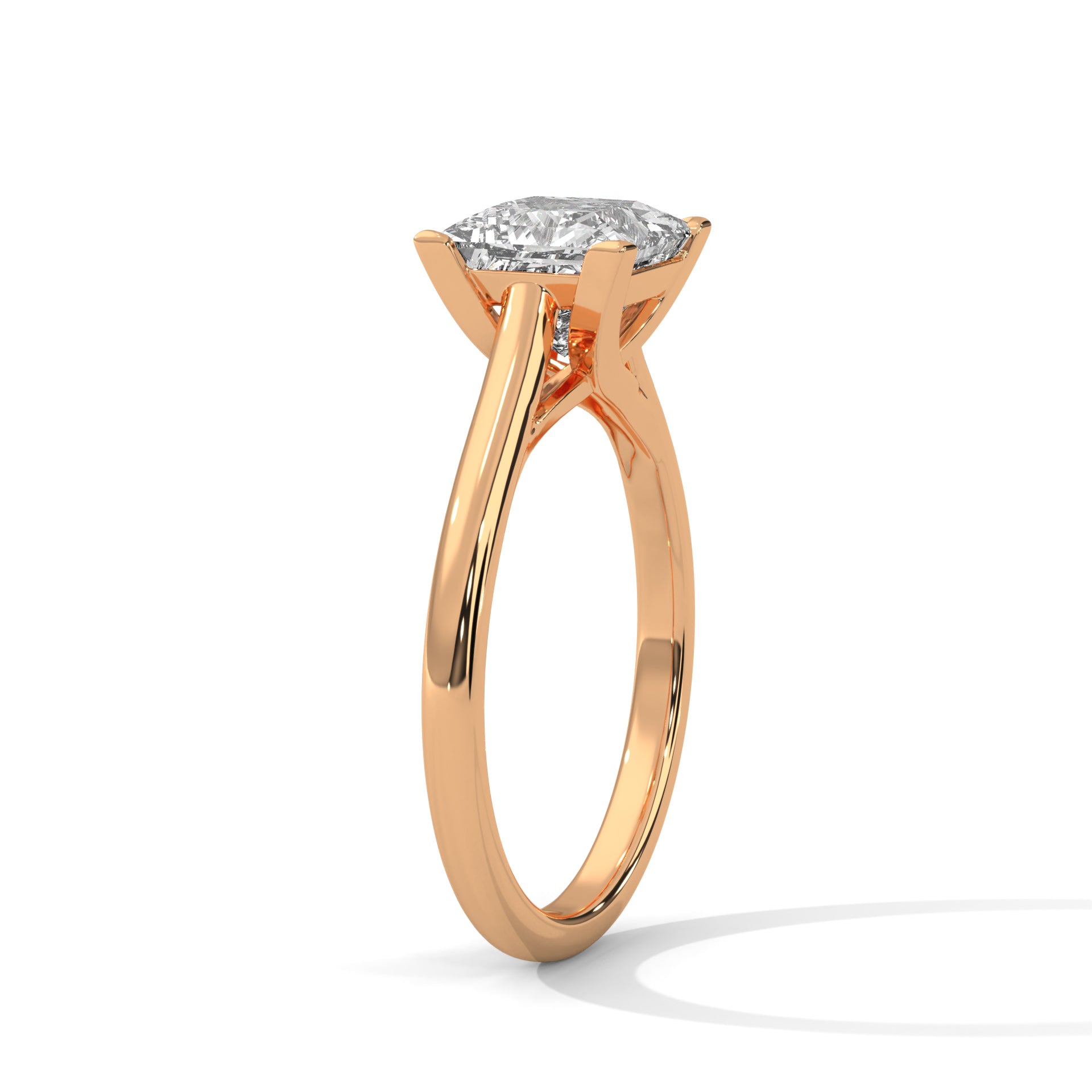 1.50CT Princess Lab Grown Diamond Cathedral Set Ring