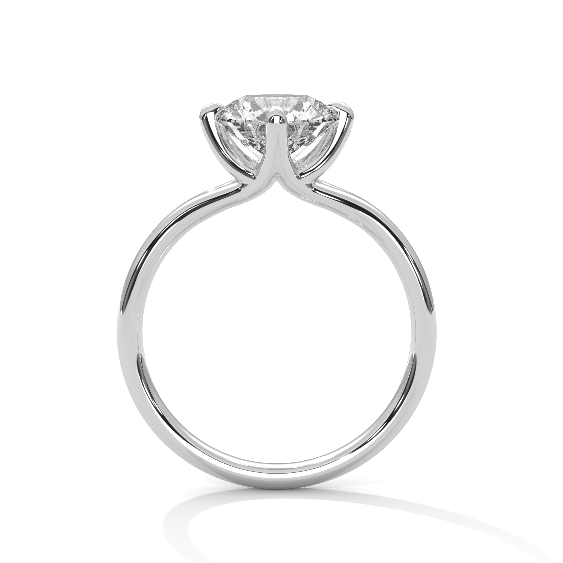 1.50CT Round Cut Lab Grown DIamond By Pass Shank To 4 Prong Ring