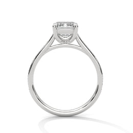 2.50CT Brilliant Emerald Lab Grown Pave Shank Ring