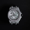 Mens Black Belt Full Diamond Watch