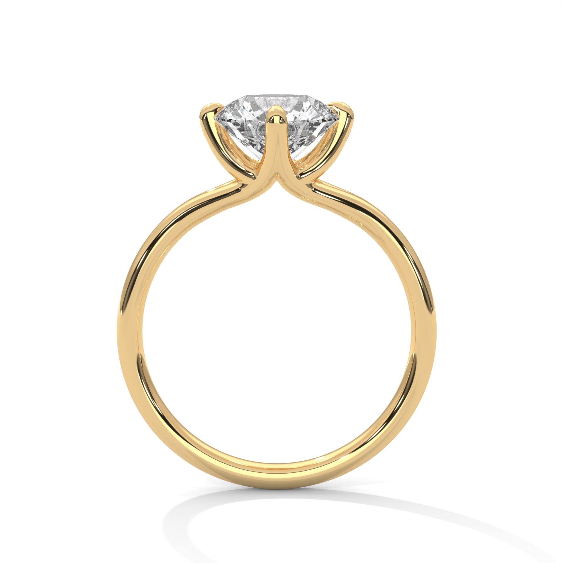1.50CT Round Cut Lab Grown DIamond By Pass Shank To 4 Prong Ring