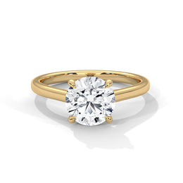 1.50CT Round Cut Lab Grown DIamond Cathedral Set Four Prong Ring