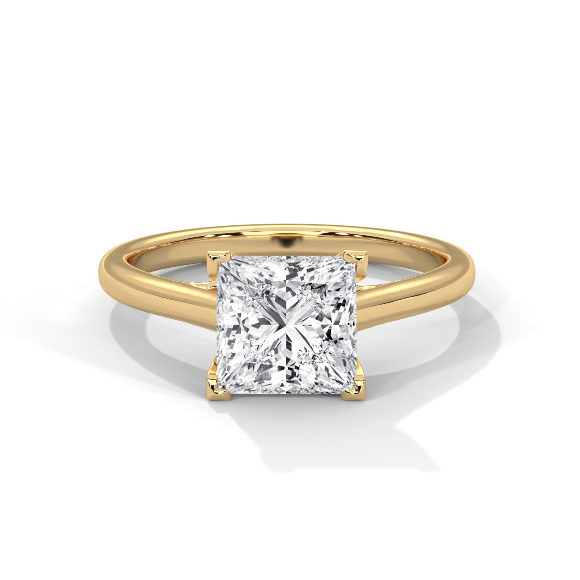 1.50CT Princess Lab Grown Diamond Cathedral Set Ring